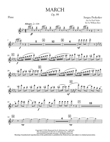 March, Op. 99 - Flute