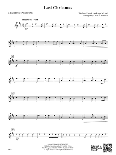 Last Christmas: E-flat Baritone Saxophone