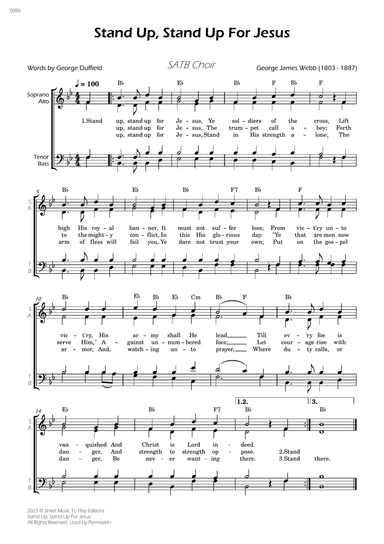 Stand Up, Stand Up For Jesus - SATB Choir - W/Chords