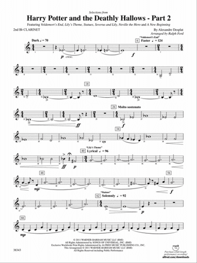 Harry Potter and the Deathly Hallows, Part 2, Selections from: 2nd B-flat Clarinet