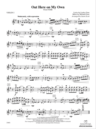 Out Here on My Own (from the motion picture Fame): 1st Violin