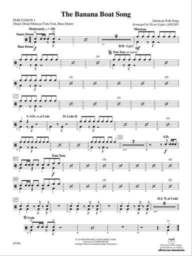 The Banana Boat Song: 1st Percussion