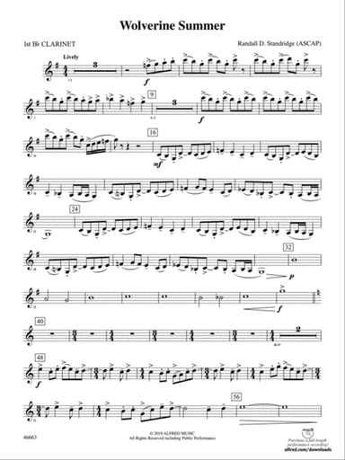 Wolverine Summer: 1st B-flat Clarinet