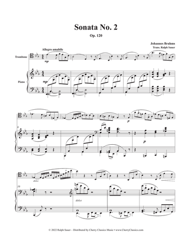 Sonata No. 2, Opus 120 for Trombone and Piano
