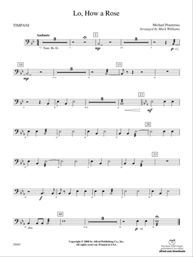 Lo, How a Rose: Timpani