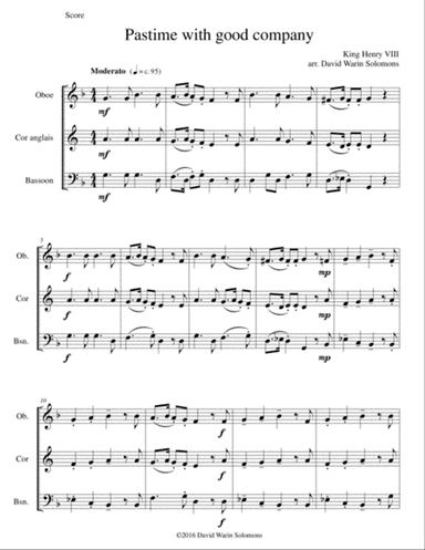 Pastime with good company for double-reed trio (oboe, cor anglais, bassoon)