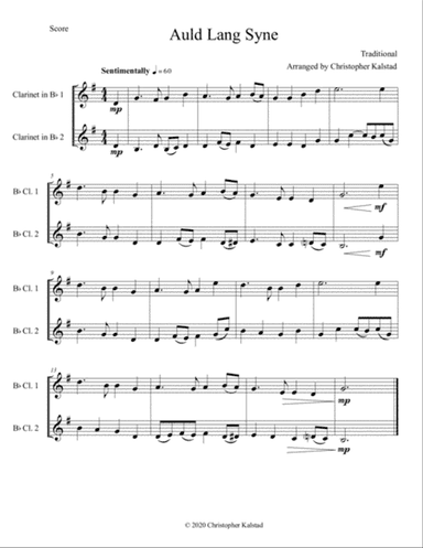 Auld Lang Syne (Clarinet Duet)