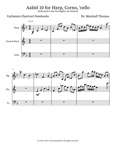 Aabid 10 for Harp, Corno, 'cello