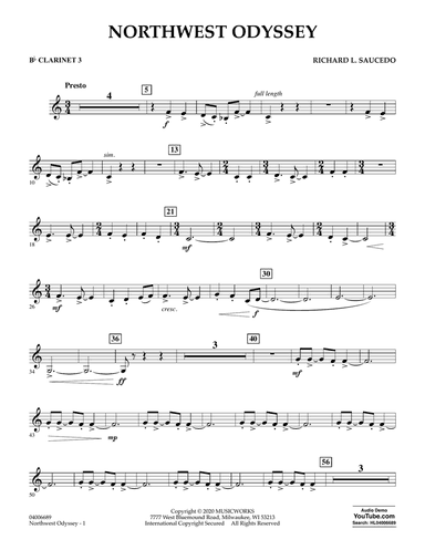 Northwest Odyssey - Bb Clarinet 3