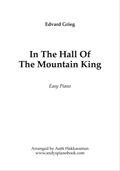 In The Hall Of The Mountain King - Easy Piano