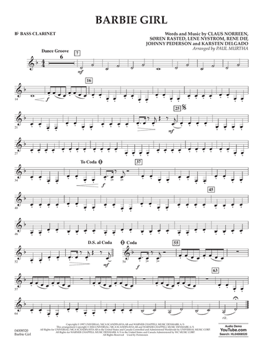 Barbie Girl (arr. Paul Murtha) - Bb Bass Clarinet
