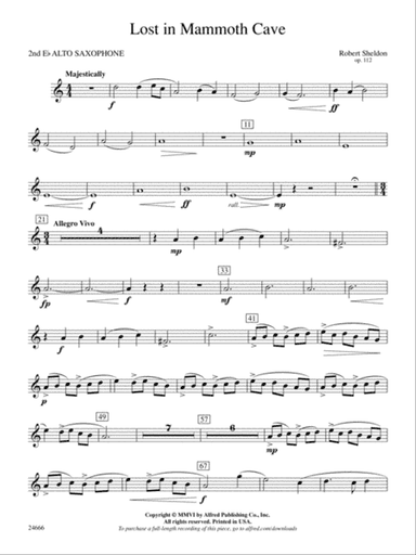 Lost in Mammoth Cave: 2nd E-flat Alto Saxophone