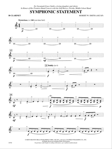Symphonic Statement: 1st B-flat Clarinet