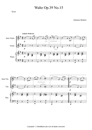 Waltz op.39 no.15 Easy Version in G