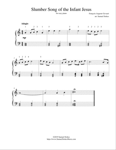 Slumber Song of the Infant Jesus - for easy piano
