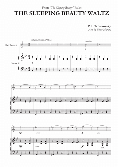 The Sleeping Beauty Waltz for Clarinet and Piano