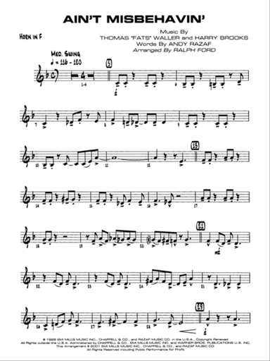 Ain't Misbehavin': 1st F Horn