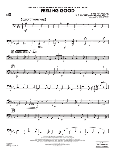 Feeling Good (arr. Rick Stitzel) - Bass