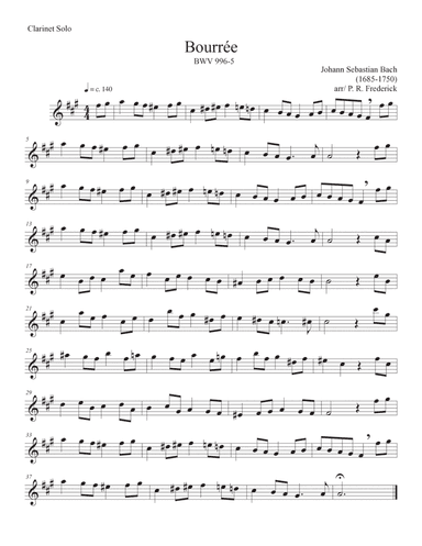 Bourrée BWV 996-5 (Clarinet Solo)