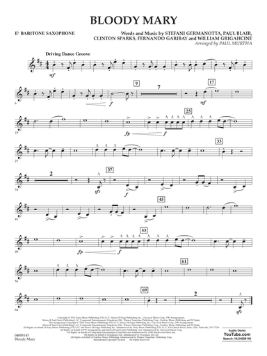 Bloody Mary (arr. Paul Murtha) - Eb Baritone Saxophone