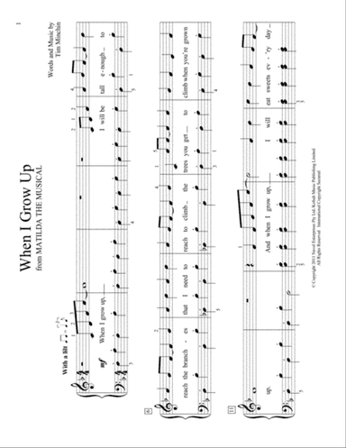 When I Grow Up (from Matilda the Musical) (arr. Christopher Hussey)