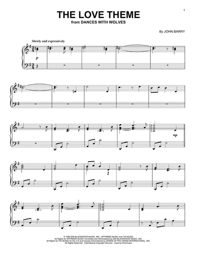 The Love Theme (from Dances With Wolves) (arr. Phillip Keveren)
