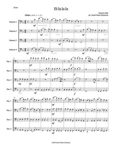 Et la la la for 4 bassoons