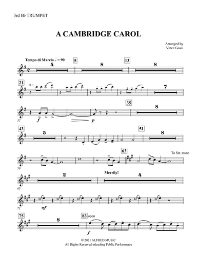 A Cambridge Carol: 3rd B-flat Trumpet