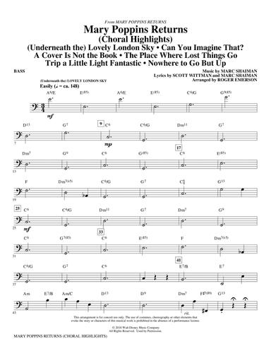 Mary Poppins Returns (Choral Highlights) (arr. Roger Emerson) - Bass