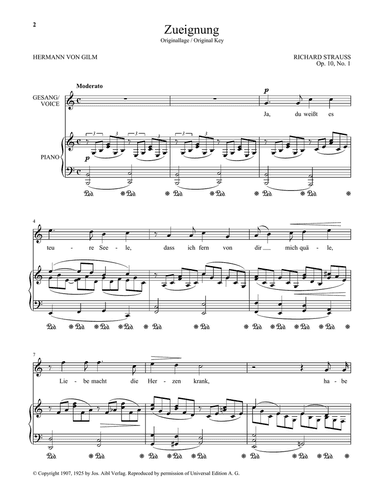 Zueignung (Op. 10, No. 1) (High Voice)