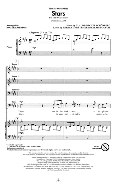 Stars (from Les Miserables) (arr. Roger Emerson)