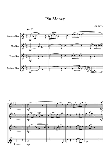 Pin Money - Saxophone Quartet