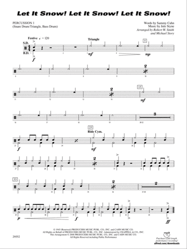 Let It Snow! Let It Snow! Let It Snow!: 1st Percussion