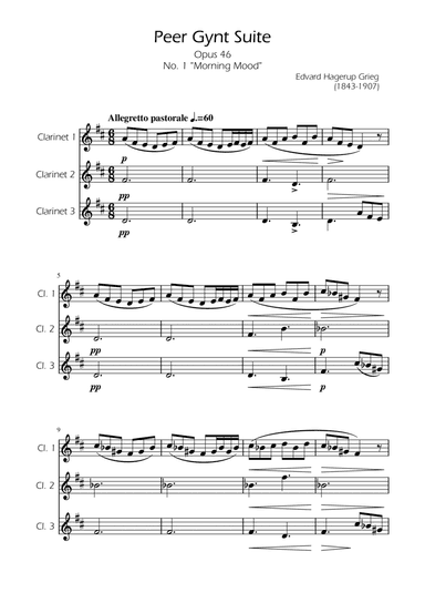 Morning Mood - Clarinet Trio