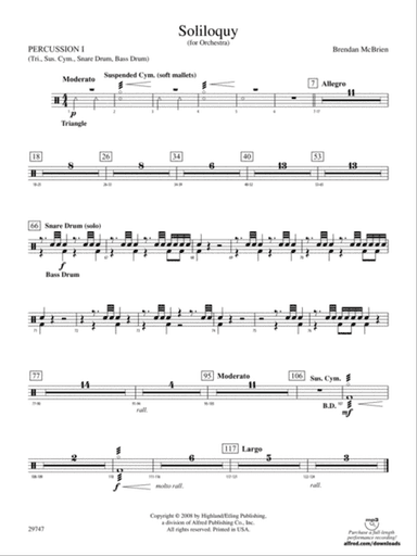 Soliloquy for Orchestra: 1st Percussion