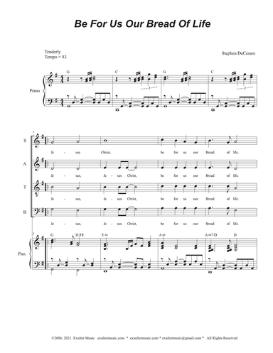 Be For Us Our Bread Of Life (SATB)