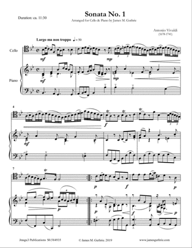 Vivaldi: Sonata No. 1 for Cello & Piano