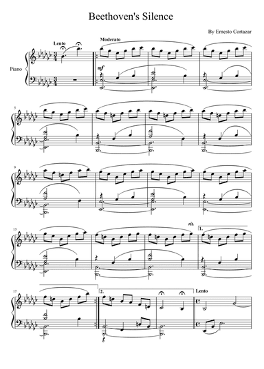 Beethoven's Silence-For Piano Solo-Ernesto Cortazar
