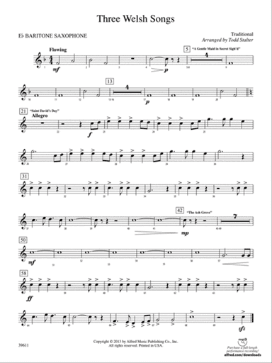 Three Welsh Songs: E-flat Baritone Saxophone