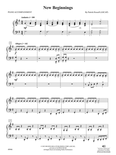 New Beginnings: Piano Accompaniment