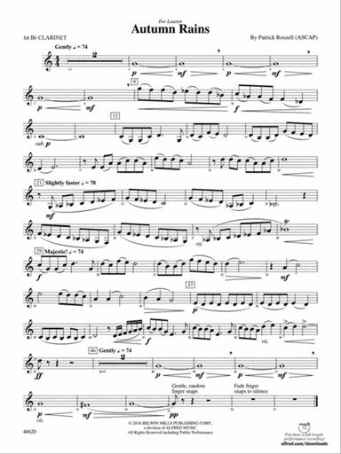 Autumn Rains: 1st B-flat Clarinet
