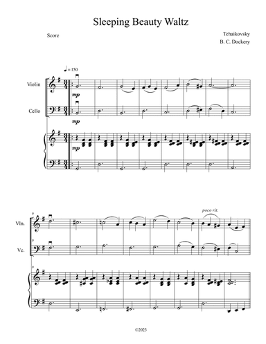 Sleeping Beauty Waltz (Violin and Cello Duet with Piano Accompaniment)