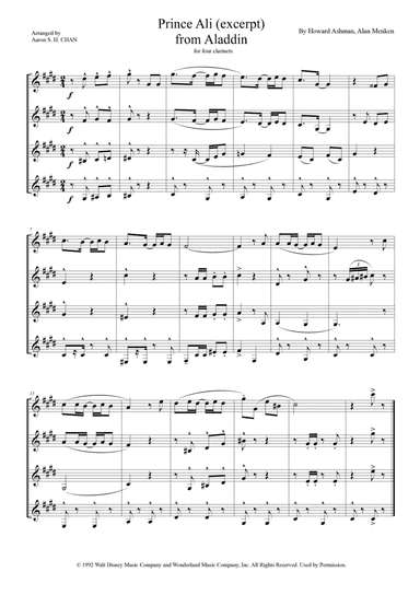 Prince Ali - Score Only