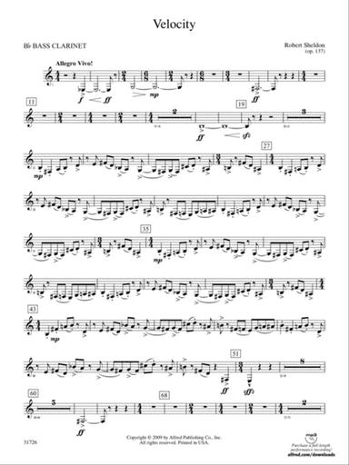 Velocity: B-flat Bass Clarinet