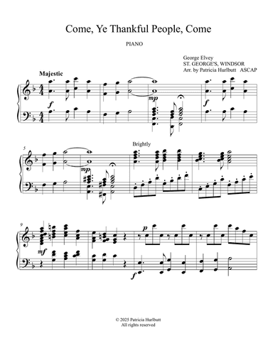 Come, Ye Thankful People, Come