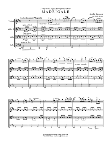 Madrigale for string quartet