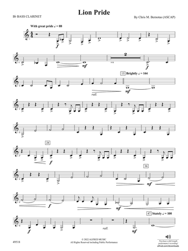 Lion Pride: B-flat Bass Clarinet