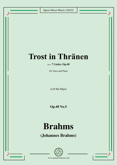 Brahms-Trost in Thränen,Op.48 No.5 in B flat Major