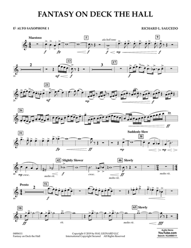 Fantasy on Deck The Hall - Eb Alto Saxophone 1