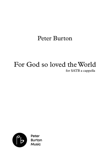 For God so loved the World